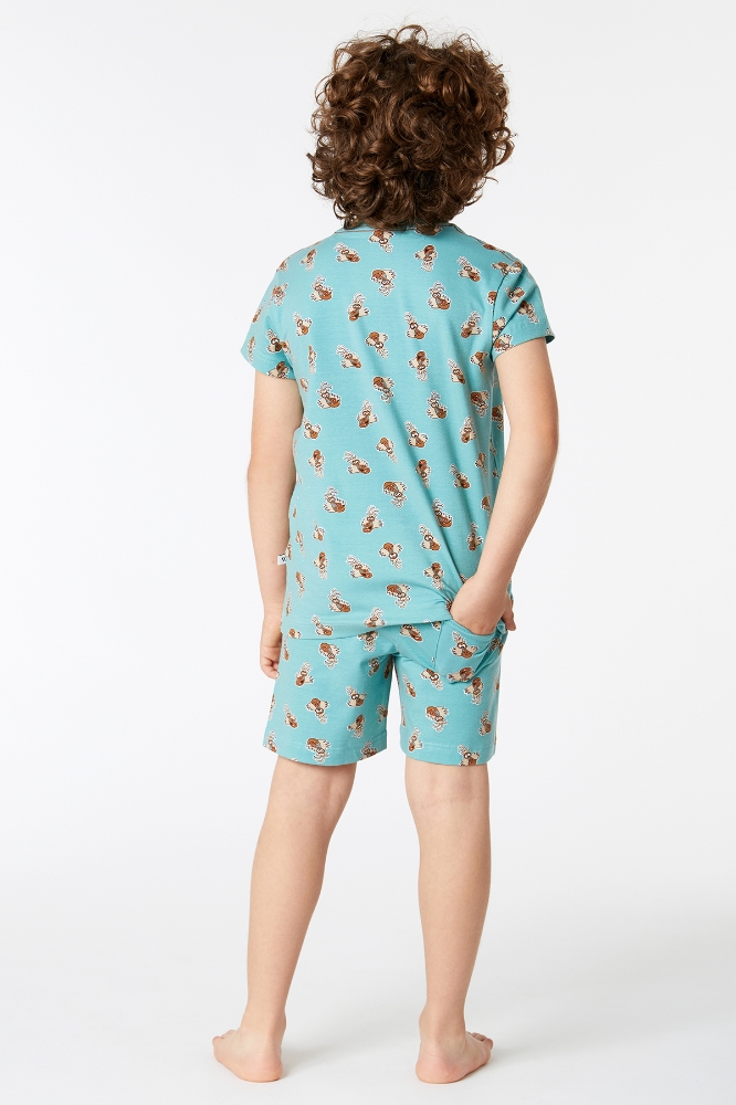 10-16 Yaş Erkek Çocuk Pijama-Pza - 979-Mandril Baskılı Yeşil