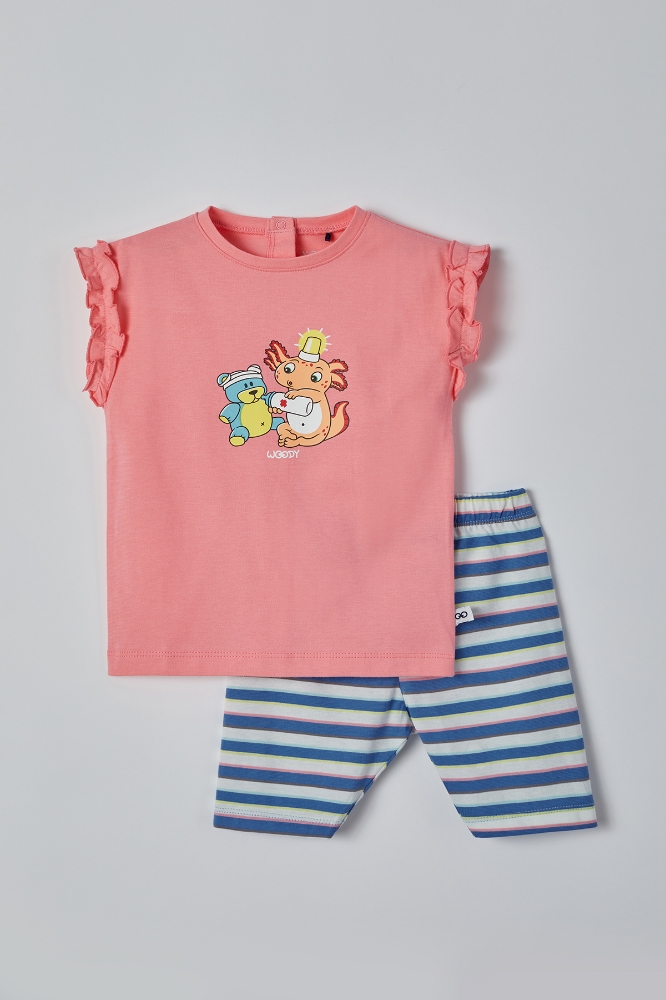 Pamuklu Kız Bebek Pijama-Bab - 441-İstiridye Pembe