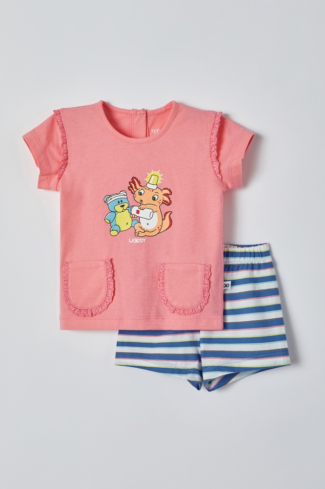 Pamuklu Kız Bebek Pijama-Psg - 441-İstiridye Pembe