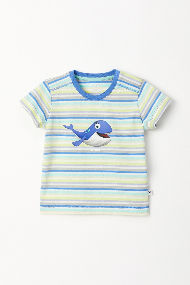 Pamuklu Erkek Bebek Pijama-Pus - 904- Çizgili Mavi