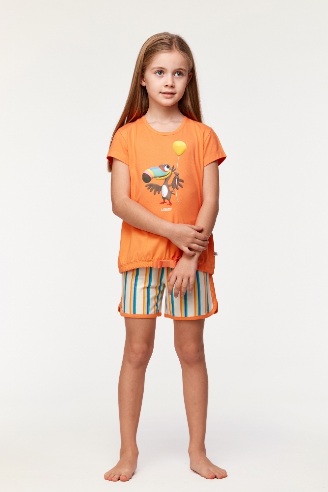 10-16 Yaş Kız Çocuk Pijama-Bst - 539-Papaya Rengi