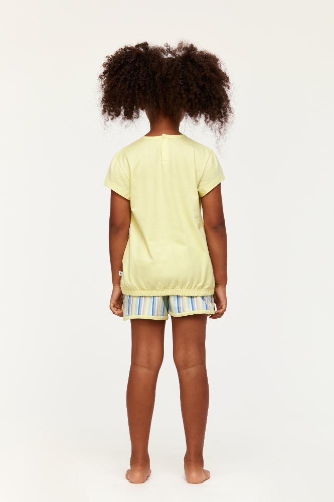 2-8 Yaş Kız Çocuk Pijama-Bst - 602-Güneş Sarısı