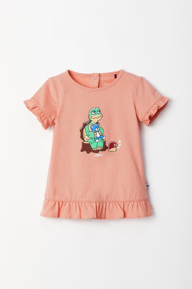 Pamuklu Kız Bebek Pijama-Tun - 491-Pudra Pembesi