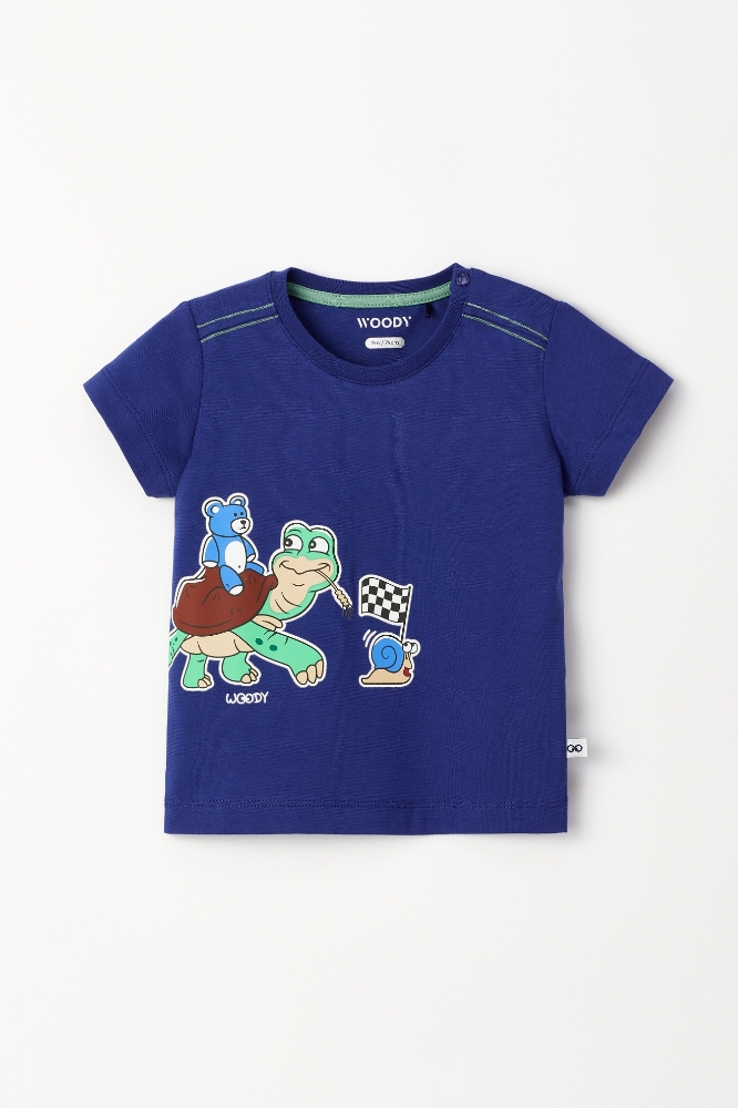 Pamuklu Erkek Bebek Pijama-Psu - 856-Soğuk Mavi