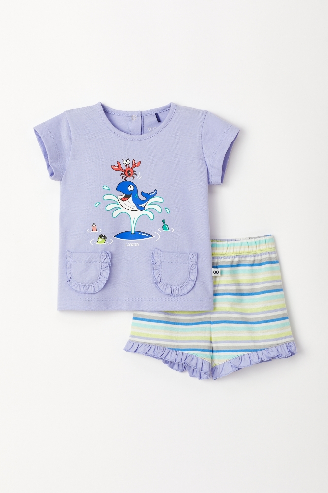 Pamuklu Kız Bebek Pijama-Psg - 306-Lavanta
