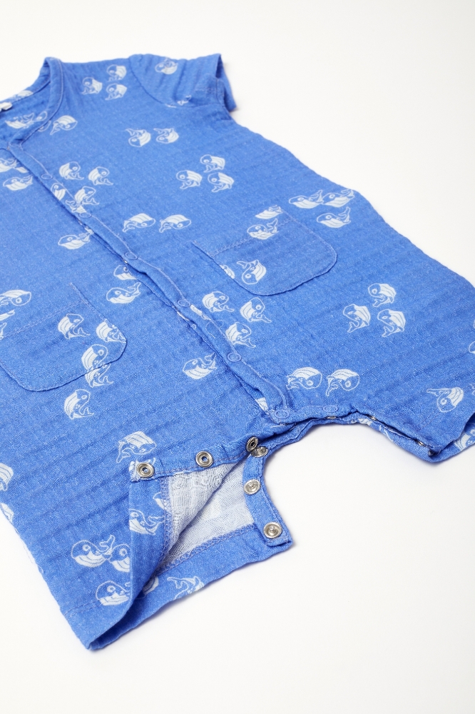 Bebek Tulumu-Rbb - 938-Balina Baskılı Mavi