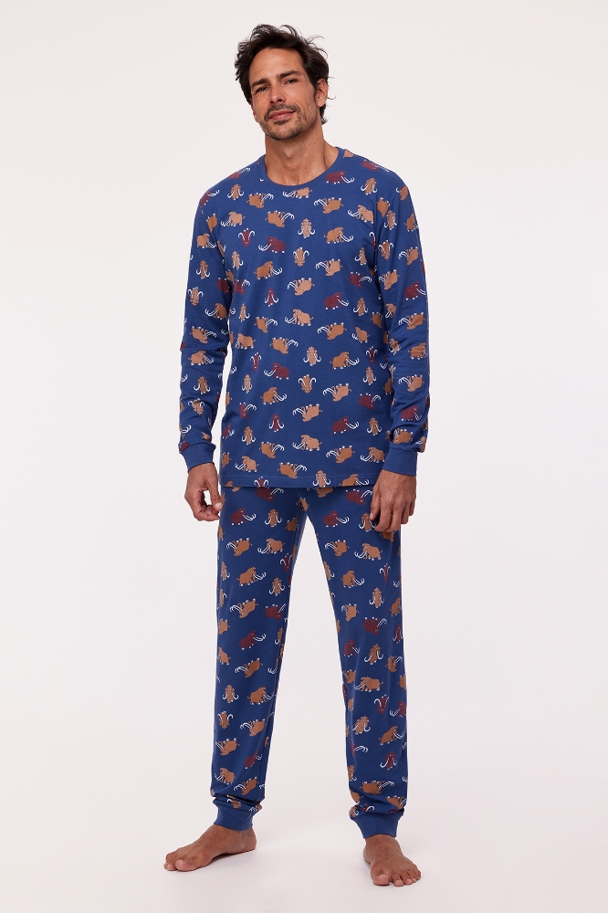 Erkek Pijama-Pzl - 910-Mamut Baskılı Lacivert