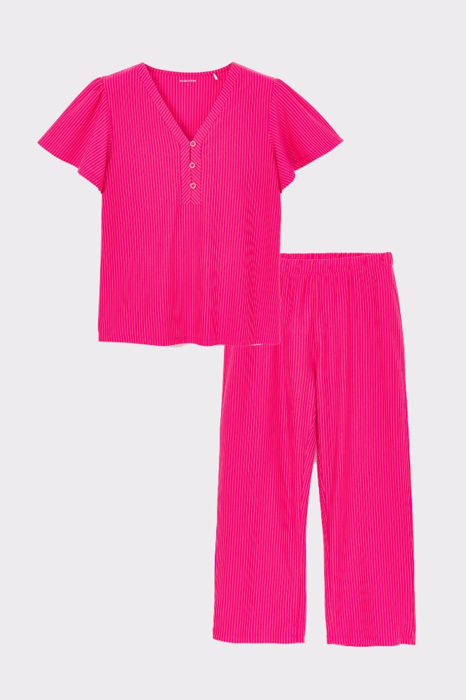 Kadın Pijama-Xpg - 977-Çizgili Pembe