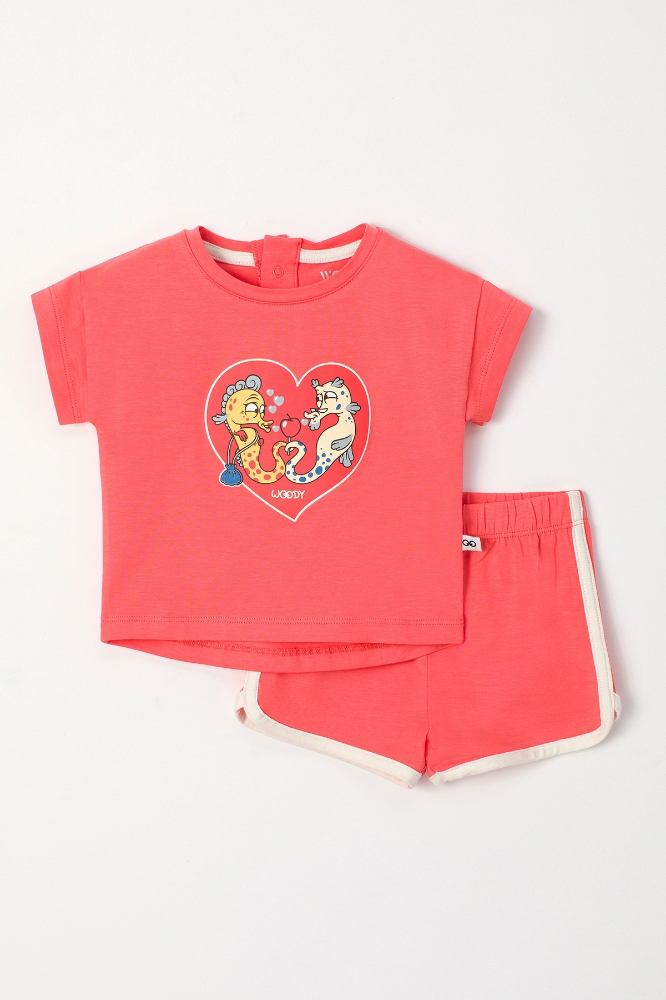 Pamuklu Kız Bebek Pijama-Pzg - 435-Gül Pembesi
