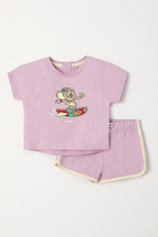 Pamuklu Kız Bebek Pijama-Pzg - 313-Lila