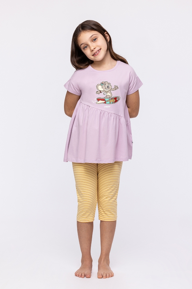 2-8 Yaş Kız Çocuk Pijama-Tzn - 313-Lila