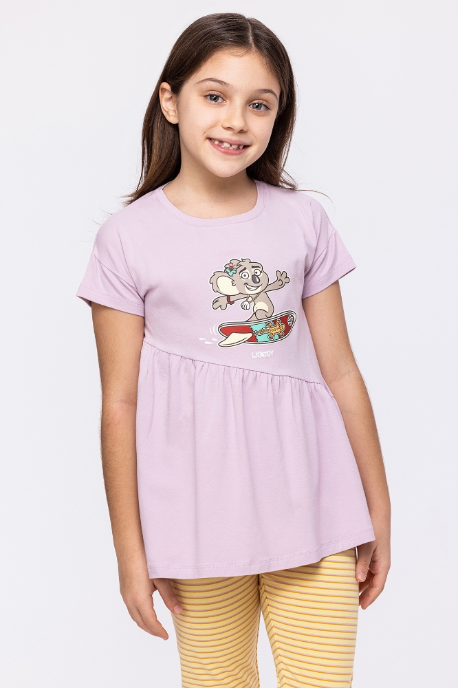 2-8 Yaş Kız Çocuk Pijama-Tzn - 313-Lila