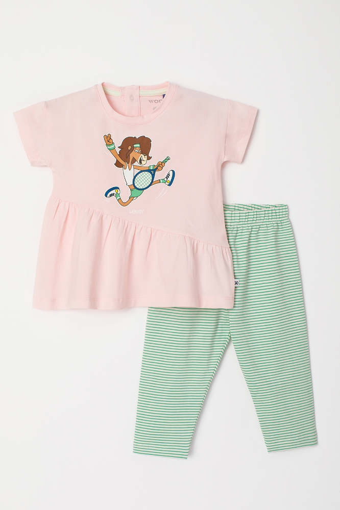 Pamuklu Kız Bebek Pijama-Tzn - 406-Pembe