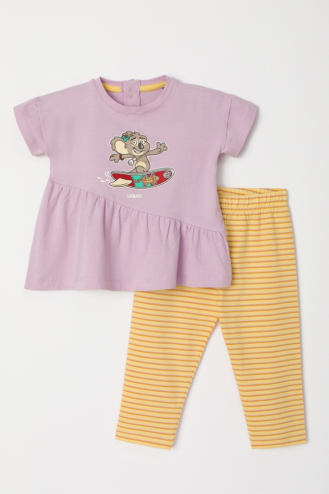 Pamuklu Kız Bebek Pijama-Tzn - 313-Lila