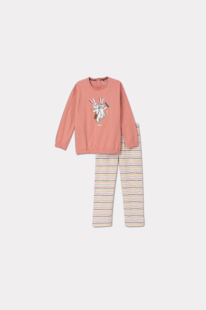 Pamuklu Kız Bebek Pijama-Bsl - 443-Pembe