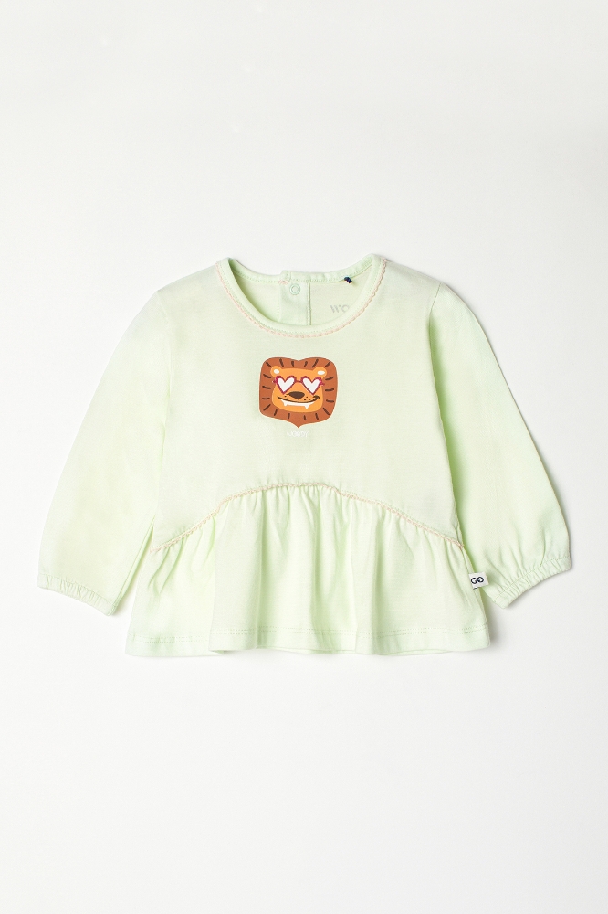 Pamuklu Kız Bebek Pijama-Plg - 706-Mint Yeşili