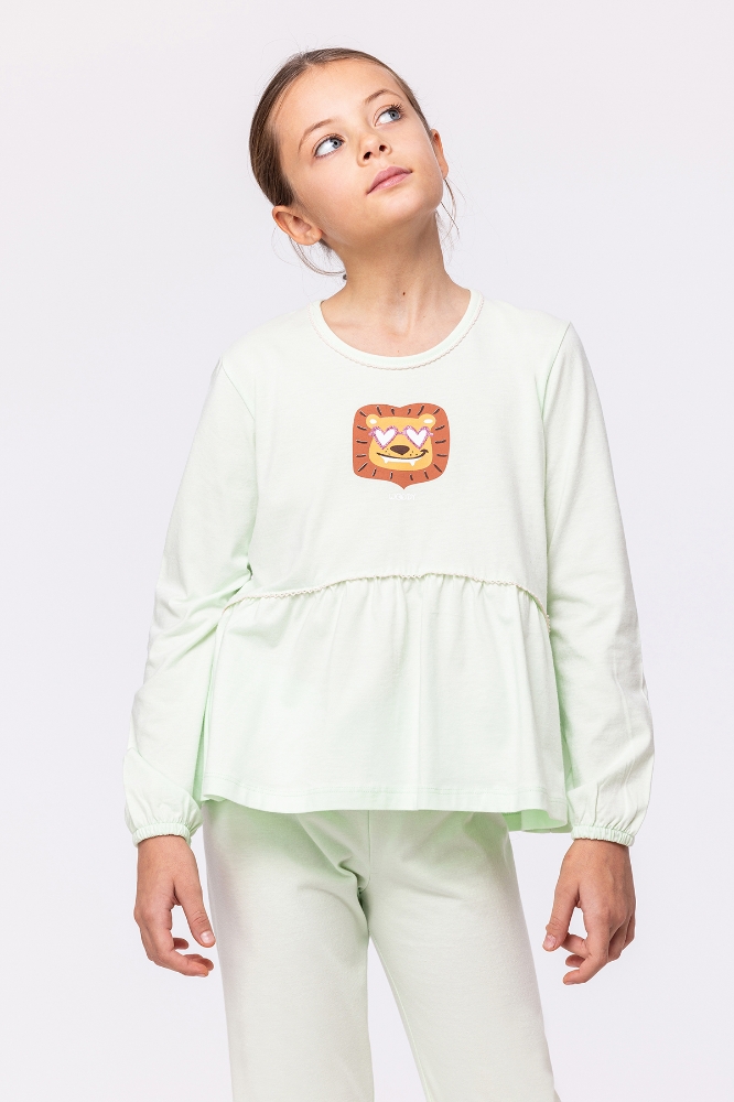 10-16 Yaş Kız Çocuk Pijama-Plg - 706-Mint Yeşili