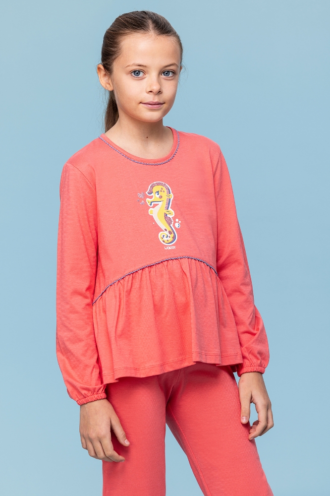 10-16 Yaş Kız Çocuk Pijama-Plg - 435-Gül Pembesi