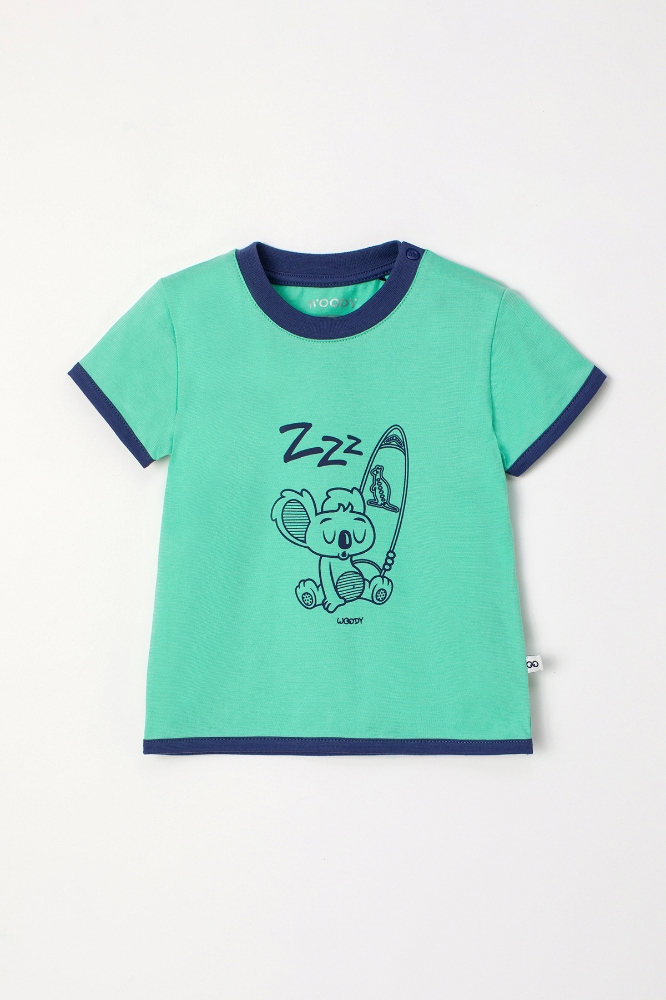 Pamuklu Erkek Bebek Pijama-Psu - 726-Yeşil