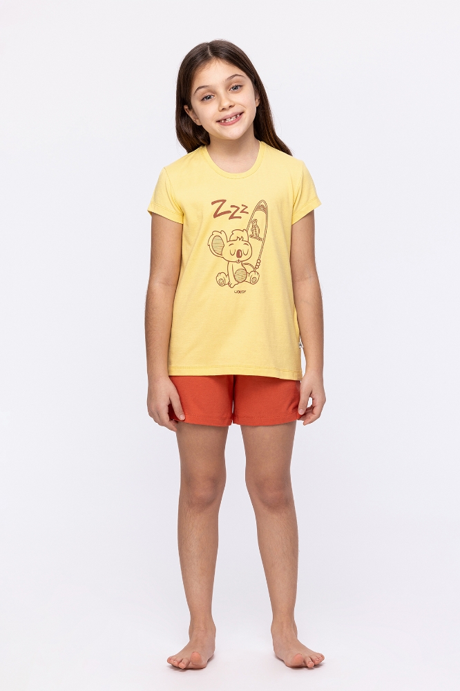 2-8 Yaş Kız Çocuk Pijama-Wpf - 607-Sarı