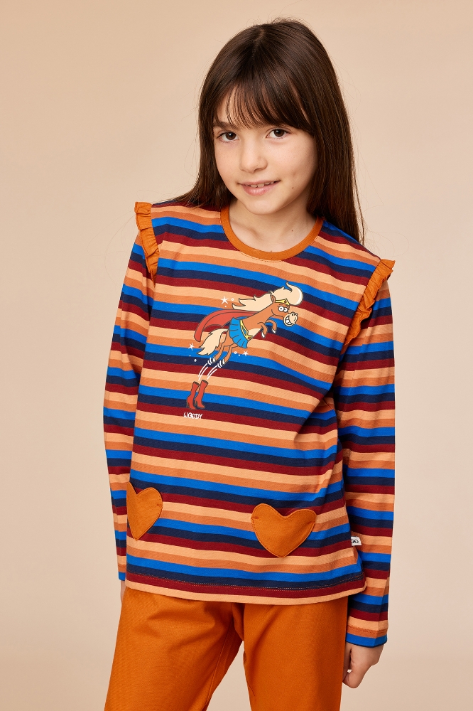 10-16 Yaş Kız Pijama-Plg - 913 S Strıpe Pony