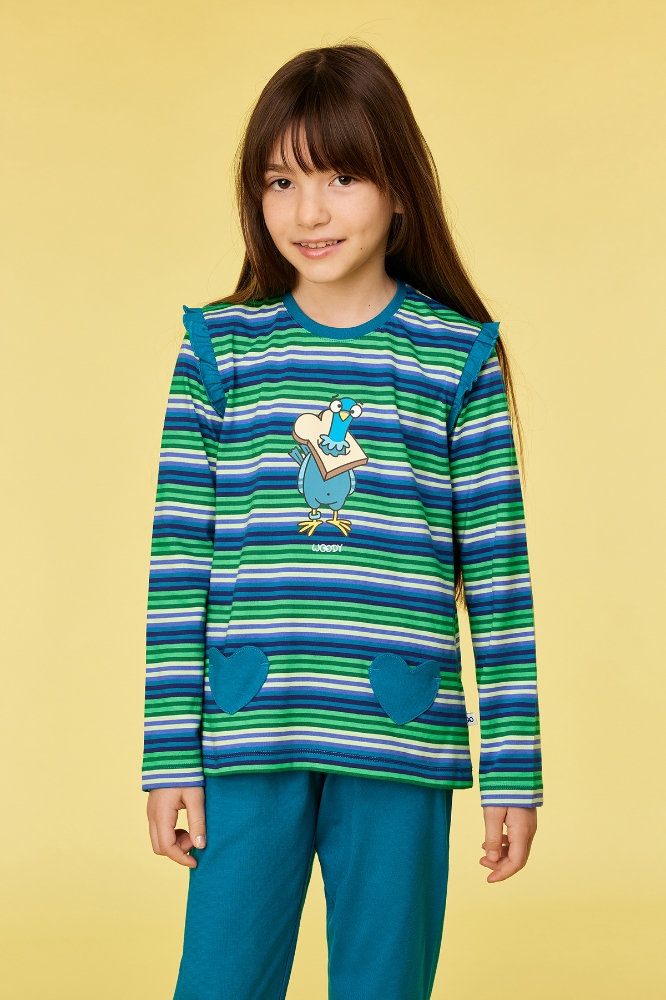 2-8 Yaş Kız Pijama-Plg - 912 S Strıpe Pıgeon