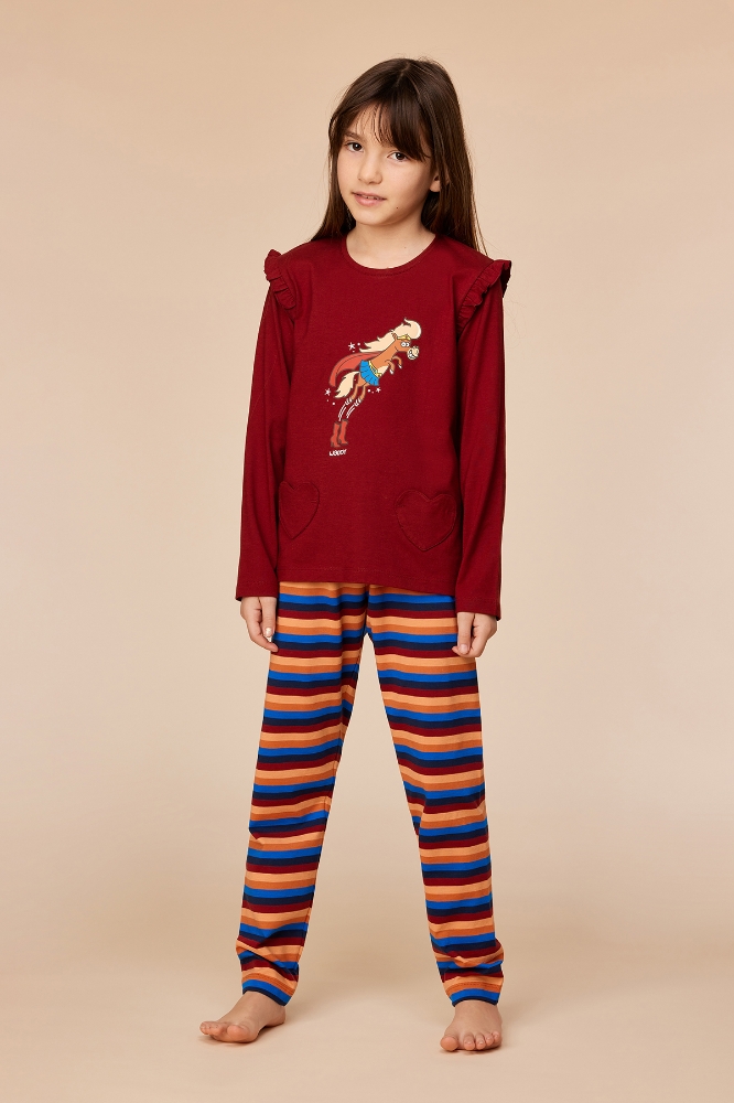 10-16 Yaş Kız Pijama-Plg - 495 Sun Dred Tomato