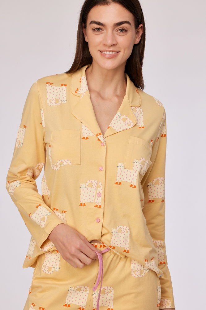 Kadın Pijama-Ypd - 940 Z Aop Cat Studıo Gırls