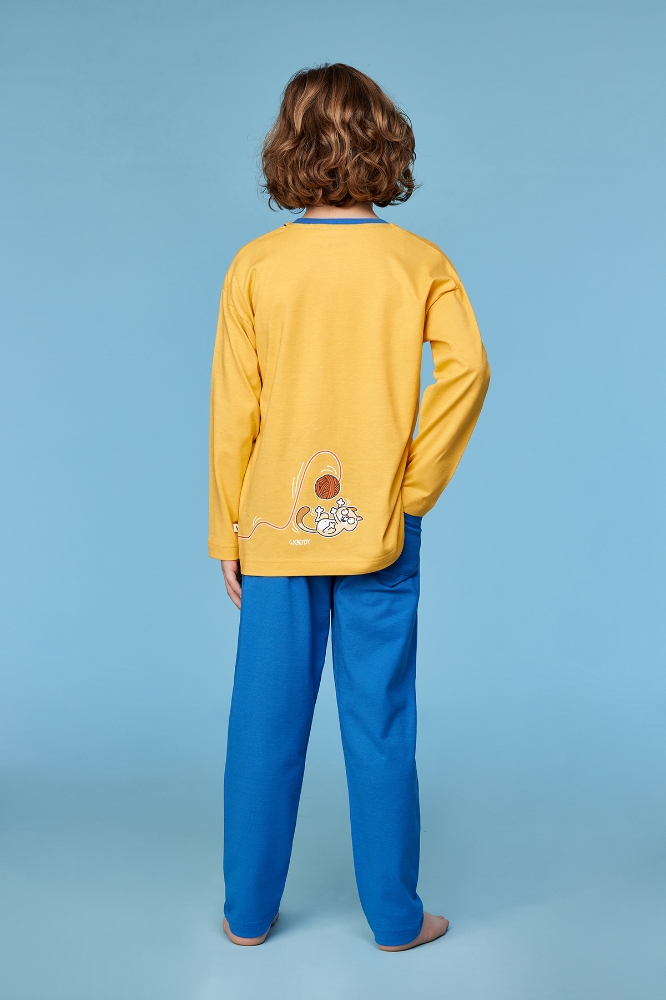 2-8 Yaş Erkek Pijama-Plu - 645 Yolk Yellow