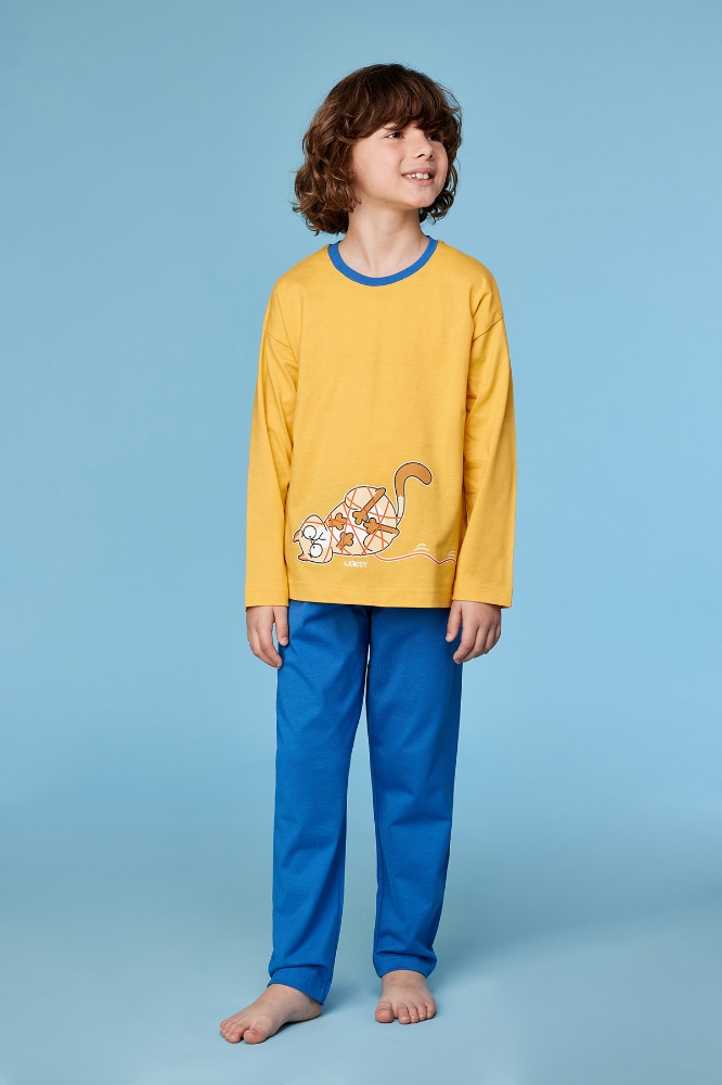 2-8 Yaş Erkek Pijama-Plu - 645 Yolk Yellow