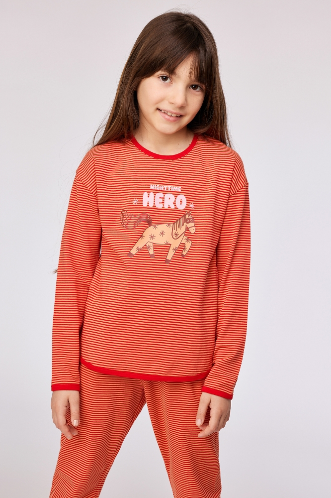 2-8 Yaş Kız Pijama-Pzg - 935 Z Strıpe Pony Gırls