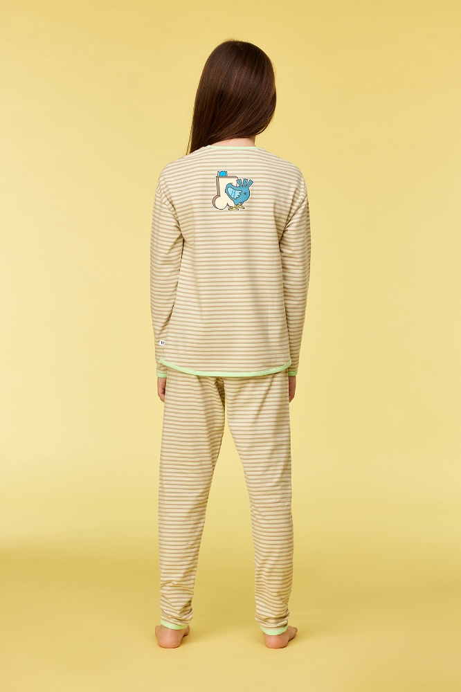 10-16 Yaş Kız Pijama-Pzg - 933 Z Strıpe Pıgeon Gırls