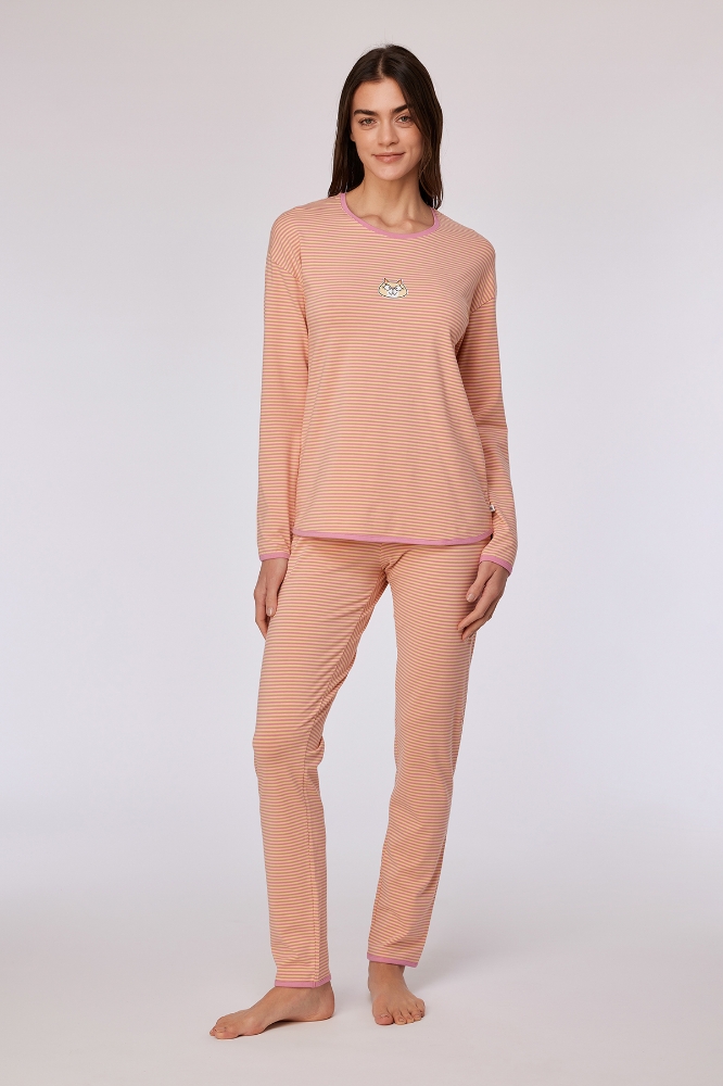 Kadın Pijama-Pzg - 927-çizgili Pembe