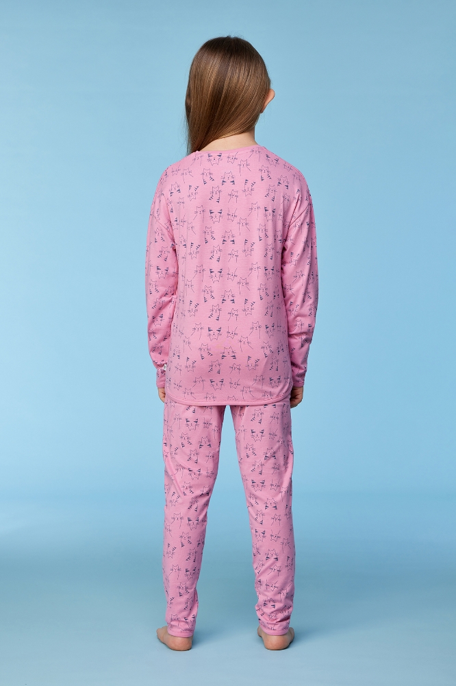 10-16 Yaş Kız Pijama-Pzg - 923 Z Aop Cat Gırls