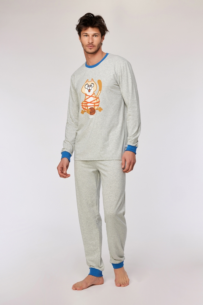 Erkek Pijama-Ple - 142 Lght Grey Melange