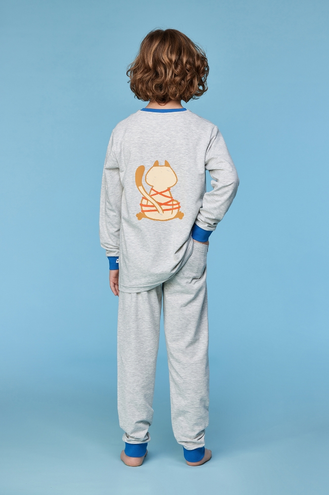 10-16 Yaş Erkek Pijama-Ple - 142 Lght Grey Melange