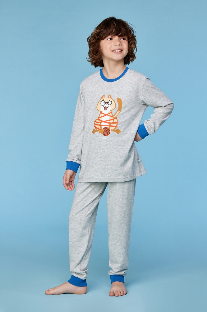 10-16 Yaş Erkek Pijama-Ple - 142 Lght Grey Melange