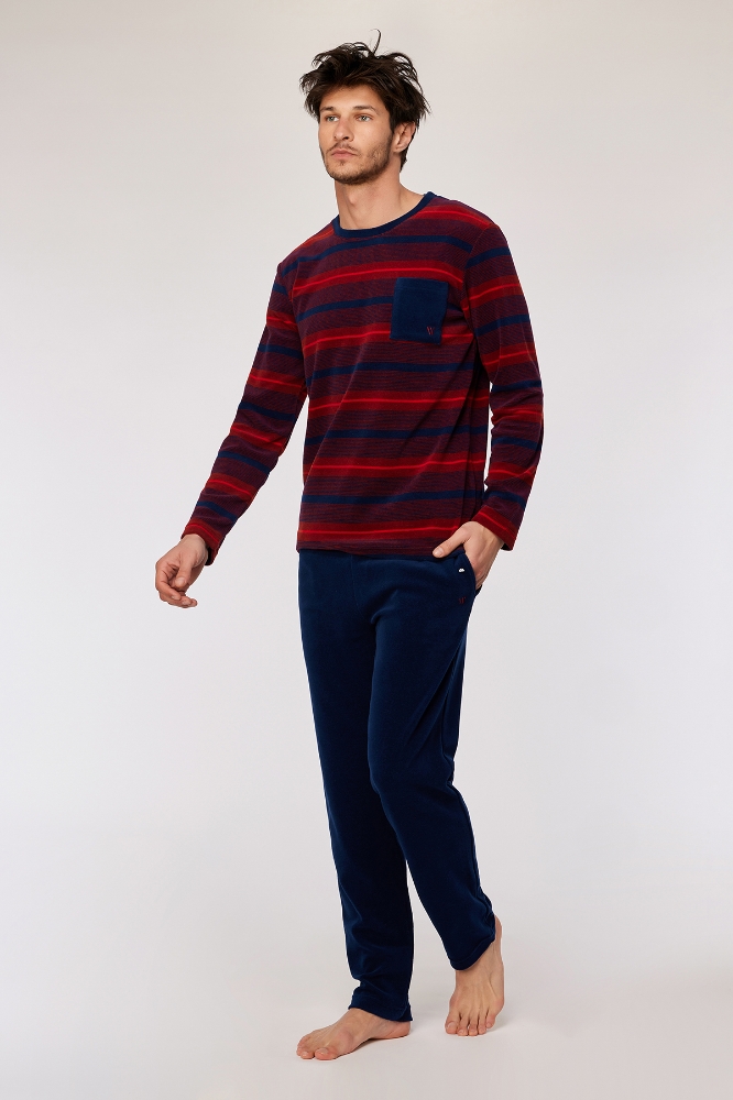 Erkek Pijama-Mrl - 944 Velvet Polar Strpe 2