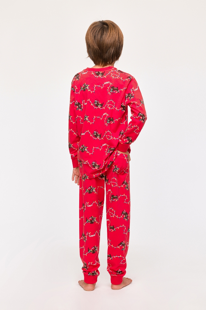 10-16 Yaş Erkek Çocuk Pijama-Cpa - 954-baskılı Kırmızı